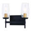 Luminaire mural pour salle de bain moderne et Mid-Century en verre transparent Legault-74540523