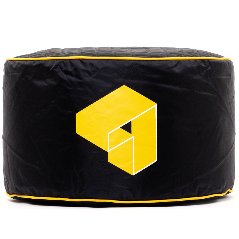Imogene Upholstered Pouf, Yellow Polyester