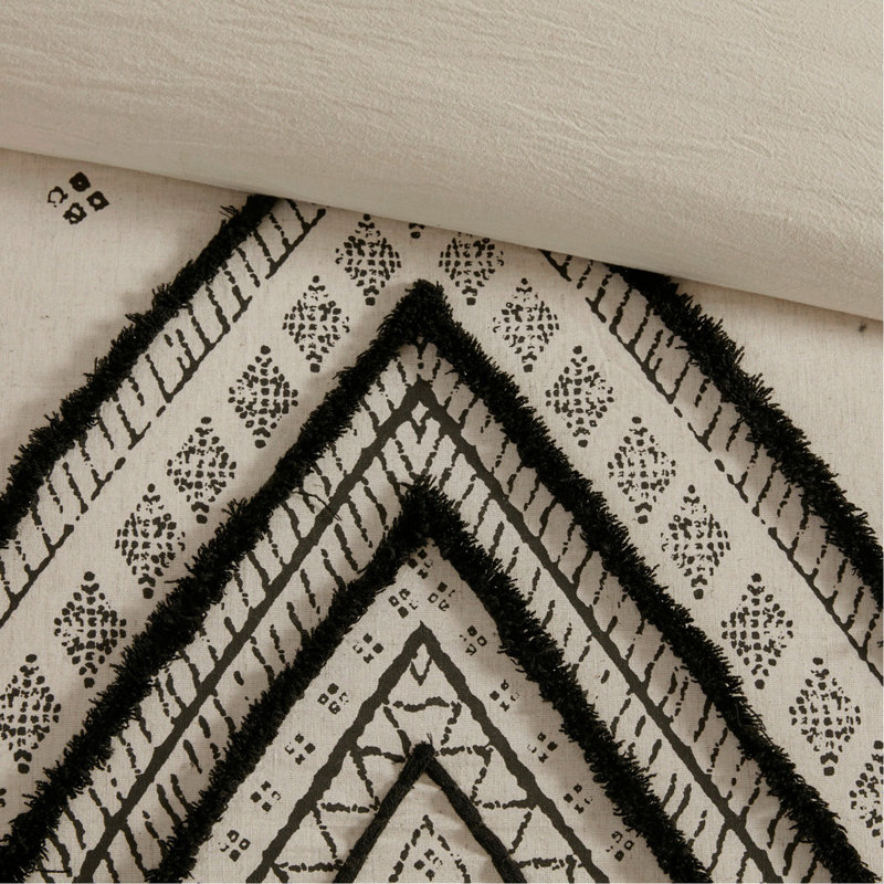 Ensemble de housse de couette en lin et coton pour lit double / grand 3 pièces