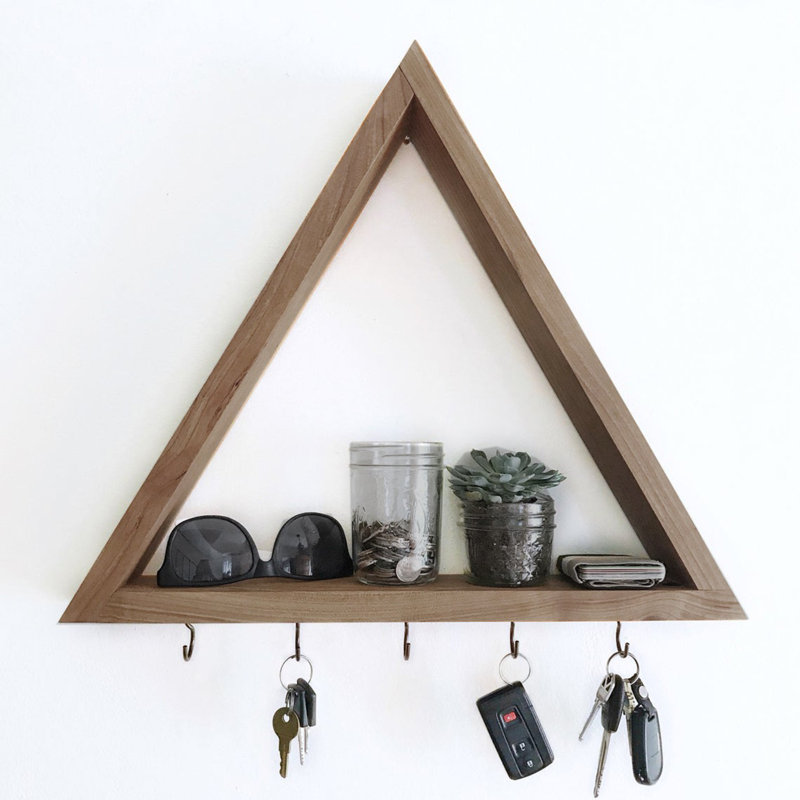 Triangle Spruce Floating Shelf, Walnut