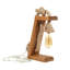 Lampe de table rustique faite à la main, brune et dorée, 7,9 x 13,8 x 3,9 pouces | Sapin 100% séché au four | IP20 | Câble de 2 m avec interrupteur marche / arrêt | Détail de corde de jute | Douille E27 de 40 W maximum | Parfait pour un décor moderne et rustique