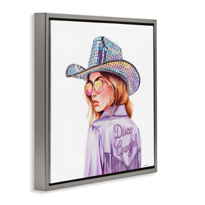 Purple Disco Cowgirl Floating Frame, design by Amanda Greenwood