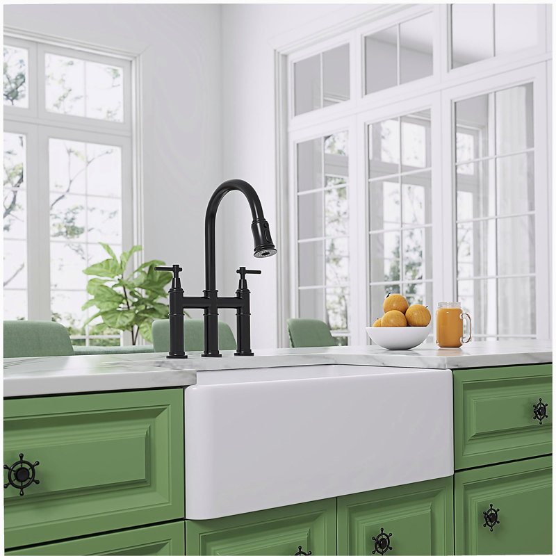 White Farmhouse Sink Deep Apron Sink Undermount Farmhouse Kitchen Sink Single Farm Sink