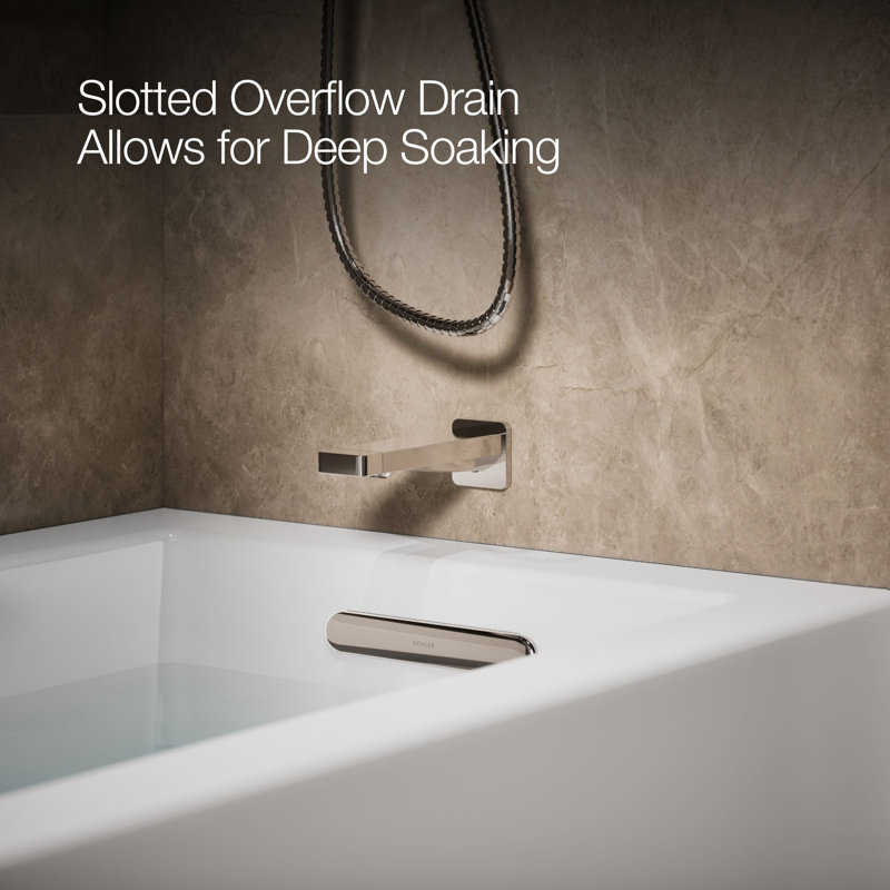 Underscore 60" x 32" Rectangular Alcove Soaking Bathtub with Integral Apron, Right