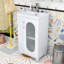 Meuble-lavabo autoportant de 20 po avec lavabo en céramique, tablettes de rangement à deux niveaux et armoire de porte en verre-886113990