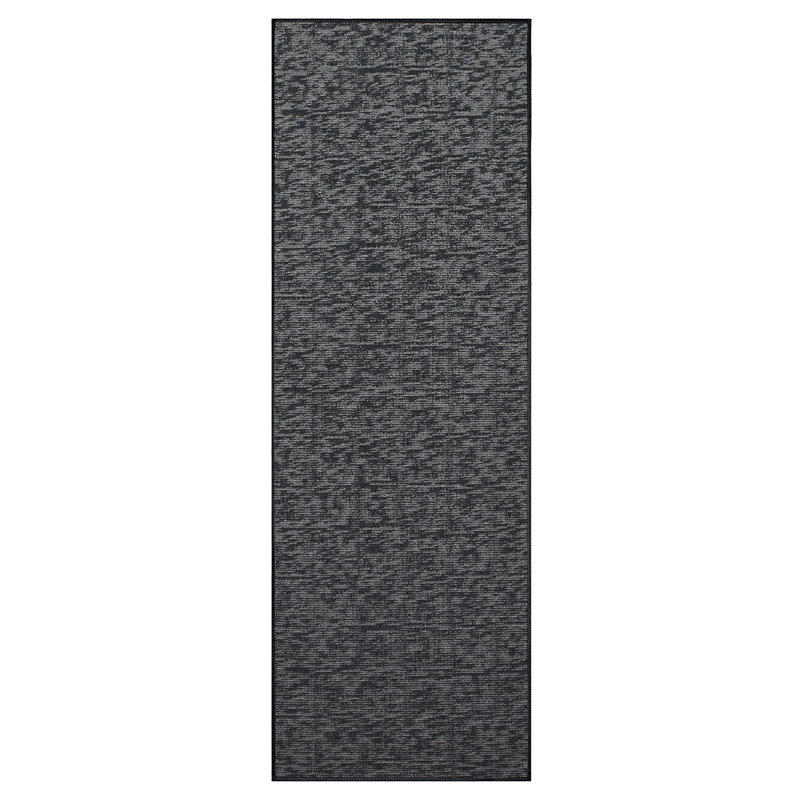 Tapis décoratif Elemental - gris foncé délavé à imprimé géométrique, Tapis de couloir 3 pi x 20 pi