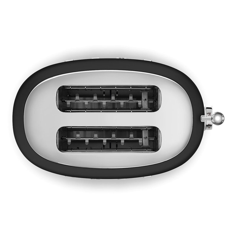 50's Retro Style Aesthetic 2 Slice Toaster in Matte White, Matte Black