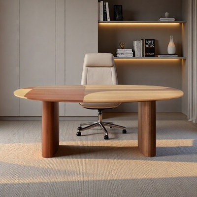 Table elliptique en bois massif idéale pour un usage domestique