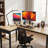47" x 22" L-Shaped Workbench with Power Strip Industrial Wood Top Workstation for Garage, Workshop, Home Office
