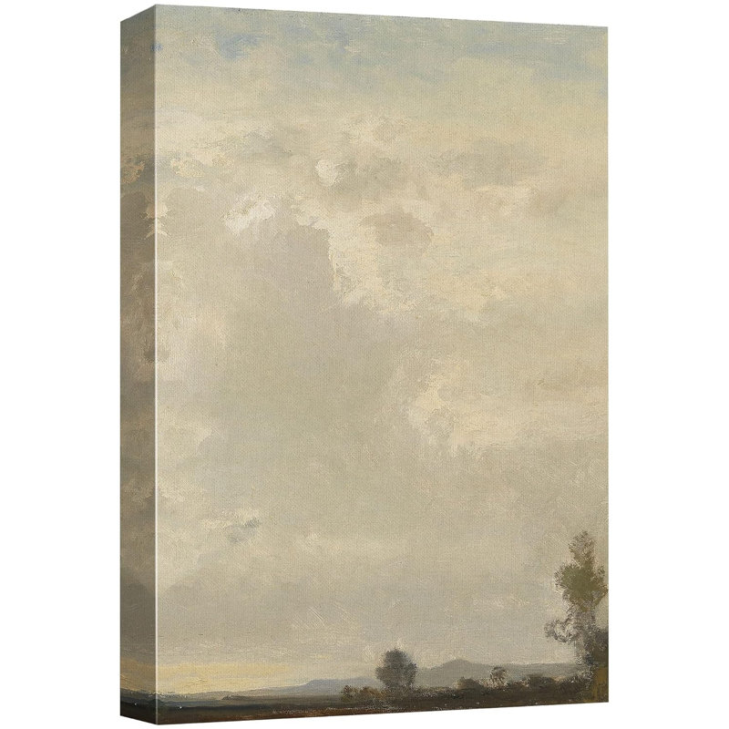 Nuage tempête pastel ciel arbre nature paysage moderne Art déco minimaliste rustique, Toile tendue, H 18 po x l 12 po