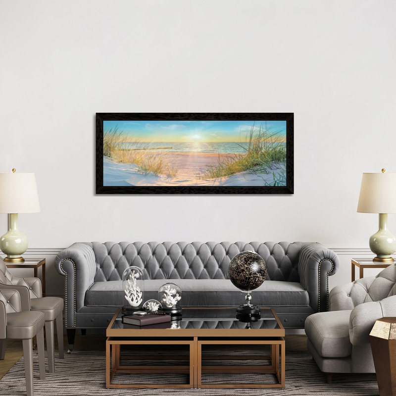 Waiting For Me by Mike Calascibetta - Floater Frame Panoramic Print on Canvas, Black Framed, 30.48 cm H x 91.44 cm W