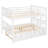 Full over Full Bunk Bed with Twin Size Trundle and Ladder-White