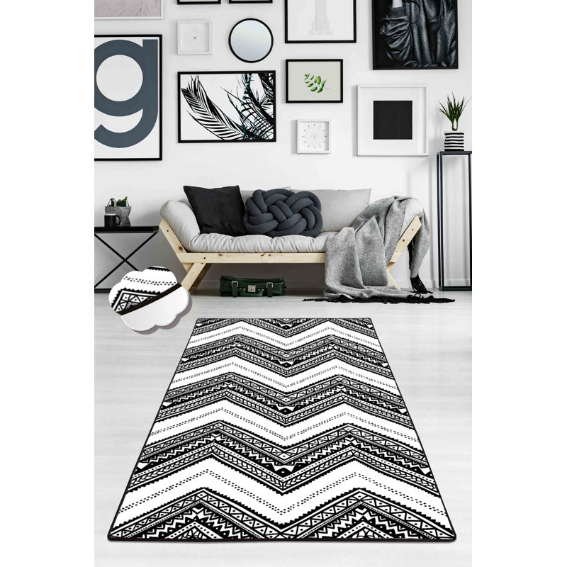 Rylie Chevron Shag Area Rug, Rectangle 80 x 150cm