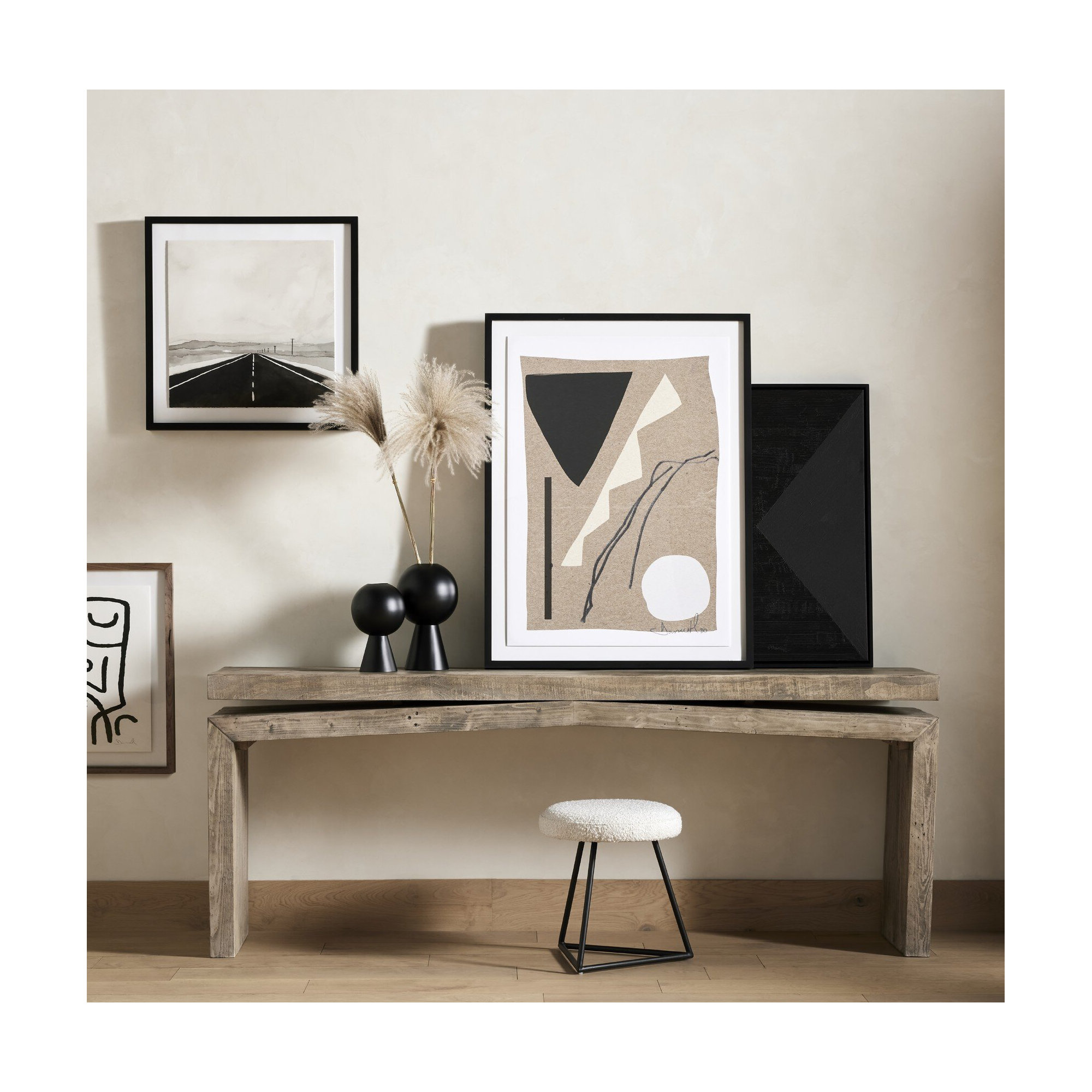 Henn Solid Wood Console Table, 30.75" H x 94" W x 15" D, Weathered Wheat
