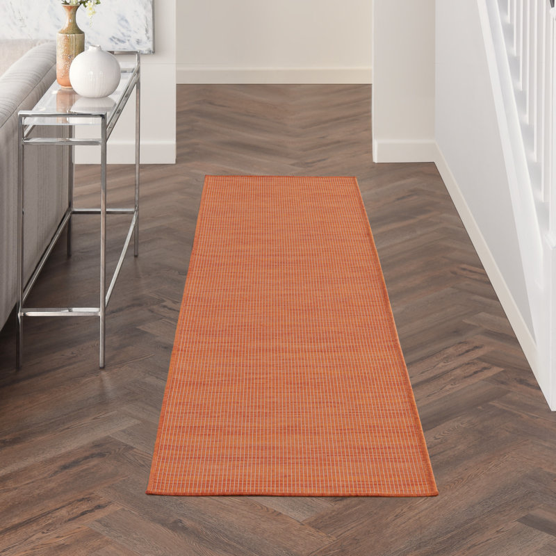 Tapis terre cuite intérieur / extérieur Lillehammer, Tapis de couloir 2 pi x 6 pi, Terre cuite