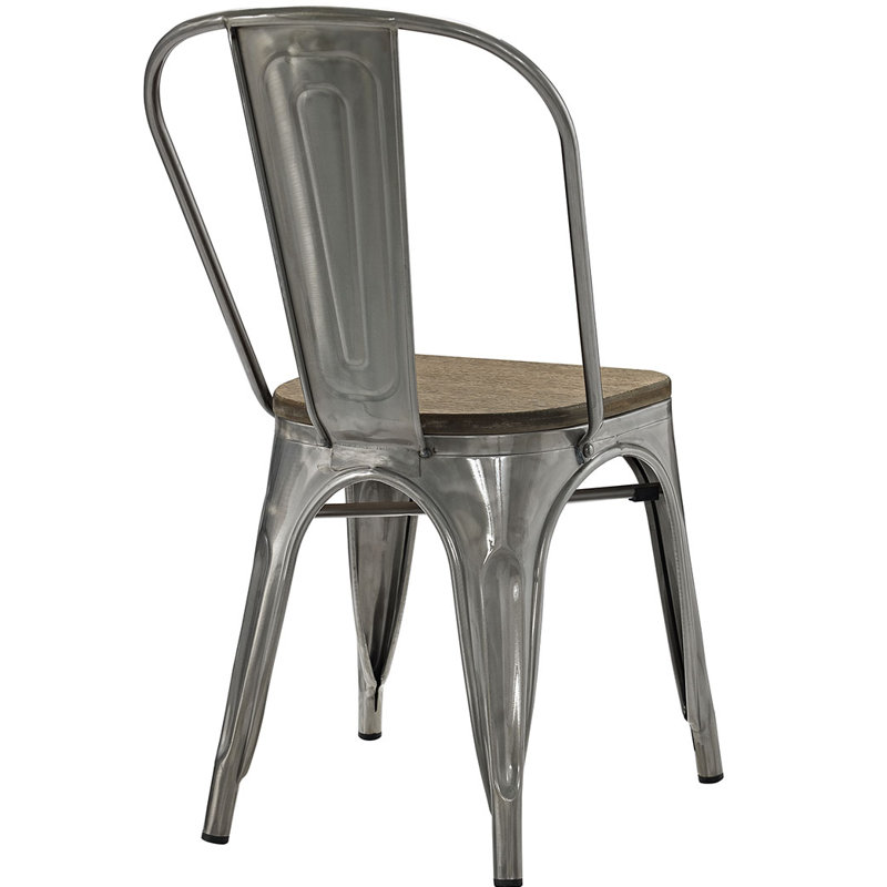 Djafar 18'' H Stacking Side Chair, Gunmetal
