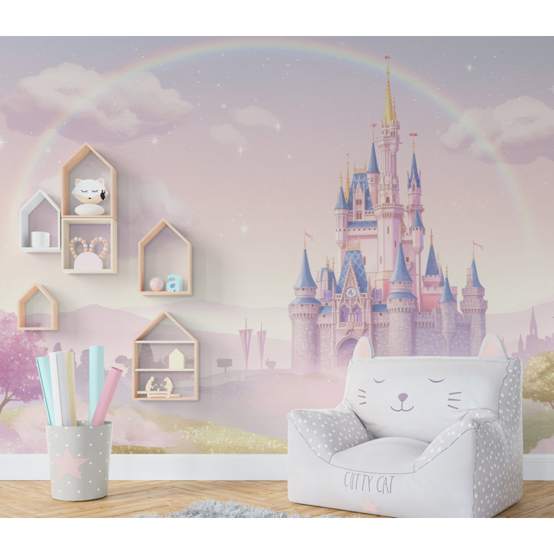 Papier peint adhésif pour chambre de princesse, adhésif pour chambre de bébé autocollant amovible, L 100 po x l 70 po
