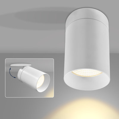 Luxrite 3 In. Cylinder Downlight, Recessed Ceiling Spot Light, 5CCT Selectable CRI 90, 15W, 1000LM, Dimmable, 60º Swivel Angle, ETL Listed