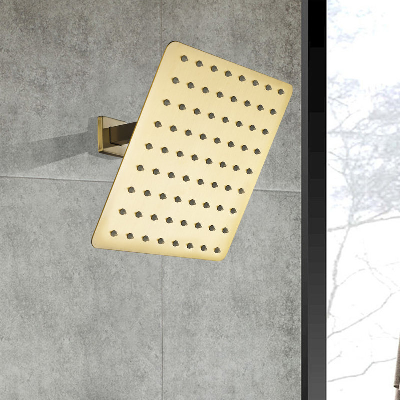 Rain Fixed Shower Head 1.8 GPM GPM, Brushed Gold
