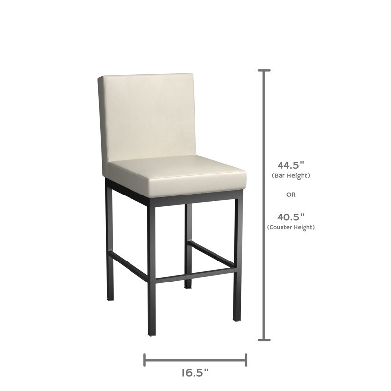 Upholstered Counter Stool with Steel Frame, Off White, Counter Stool (26" Seat Height)