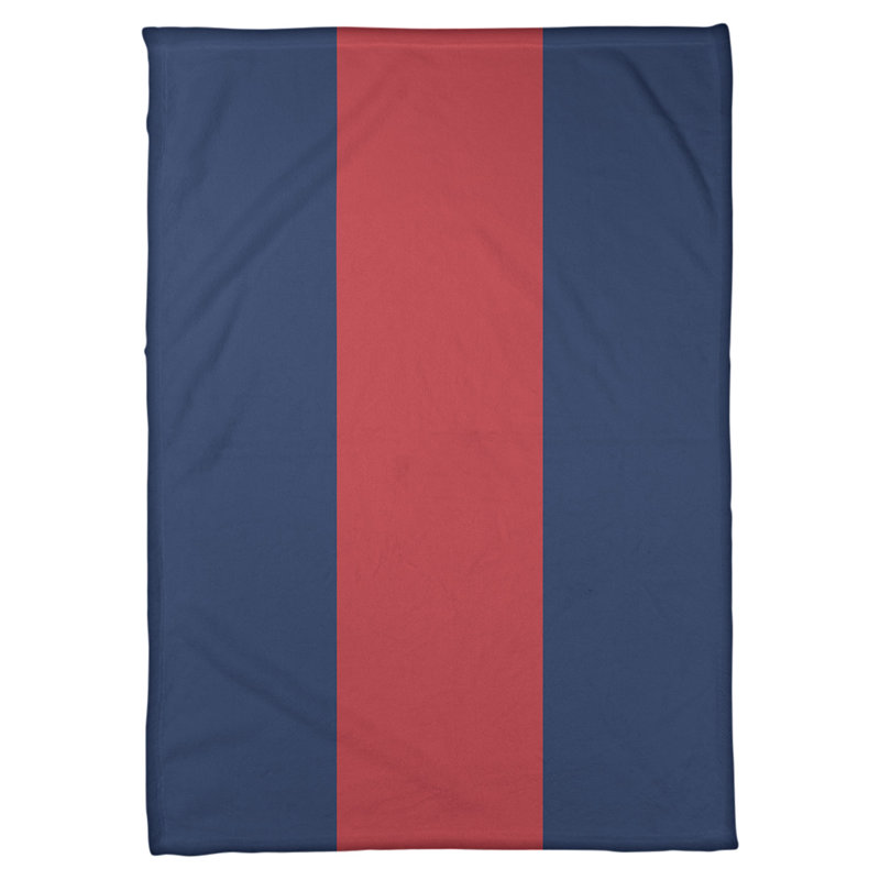 Quilted Throw Blanket, Boston, 50" W x 60" L, Navy Blue/Red