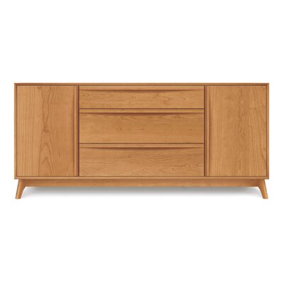 Catalina 66.13'' Wide 3 Drawer Walnut Solid Wood Sideboard -  Copeland Furniture, 6-CAL-50-03