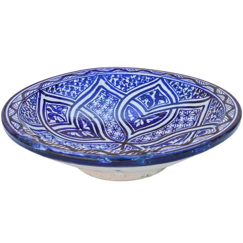 Grande assiette décorative en céramique à motif mauresque de la fin du 19e siècle