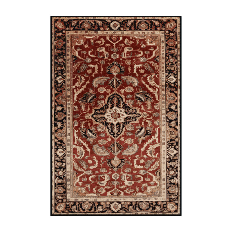 Machine Washable Persian Brown Area Rug, Runner 2' x 5'