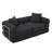 Modular Couch Sofa Bed For Apartment,Convertible Sofa Bed,Fixed-Shape Frame & Removable Armrests,Folding Mattress Couch For Small Spaces ,No Assembly ,Corduroy,Black-1426655950
