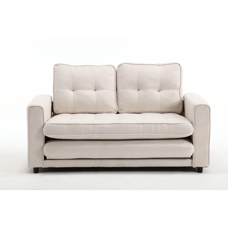 Ilionora 55'' Velvet Sofa, Ivory