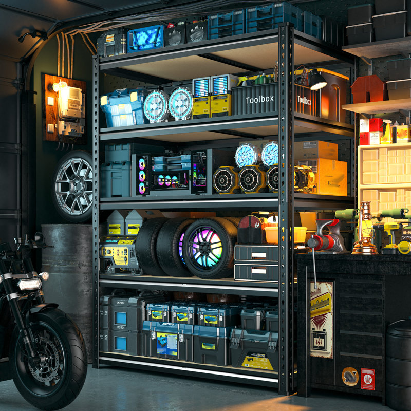 Étagère de rangement robuste en acier l 40 po x P 16 po, étagère réglable pour le garage, le sous-sol ou la cuisine