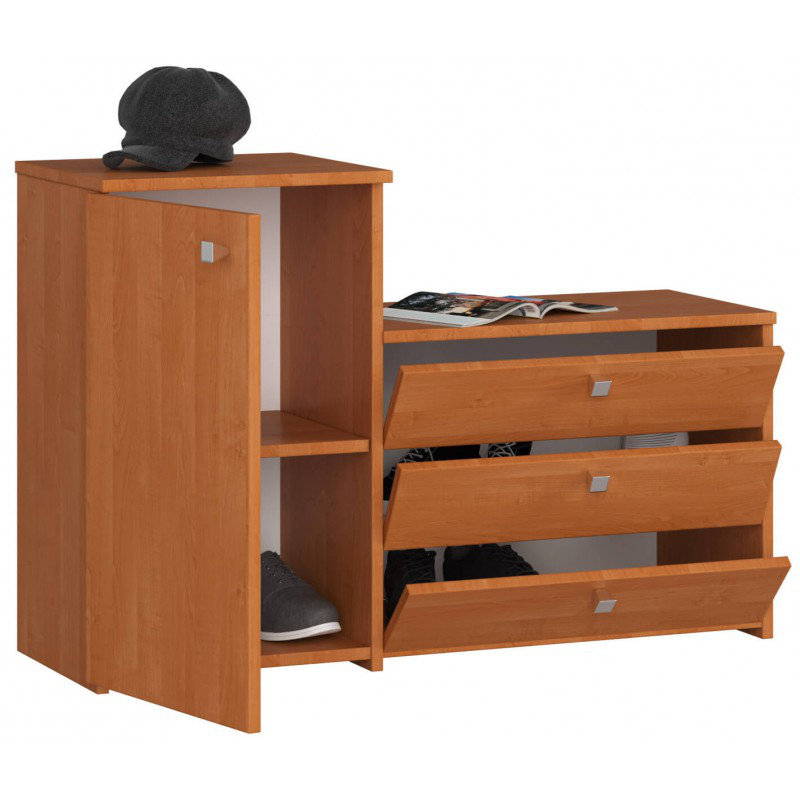 Ferguson 17 Pair Shoe Storage Cabinet, Alder