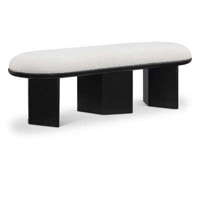 Banc rembourré en tissu Botakoz Boucle