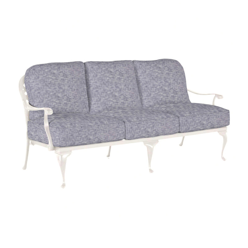 Provance Aluminum Sofa - Chalk, No Welt, Cabana Stripe Midnight, Chalk