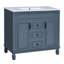 Rangement de salle de bain bleu - Meuble-lavabo 36 po avec lavabo, moderne et fonctionnel, solution