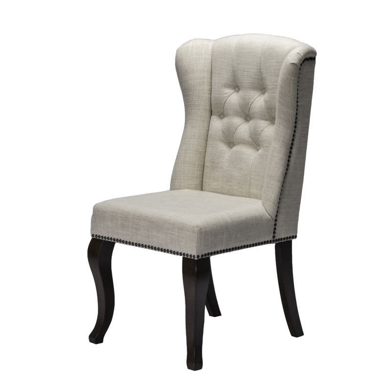 Chaise d'appoint rembourrée Andris, Beige, 2