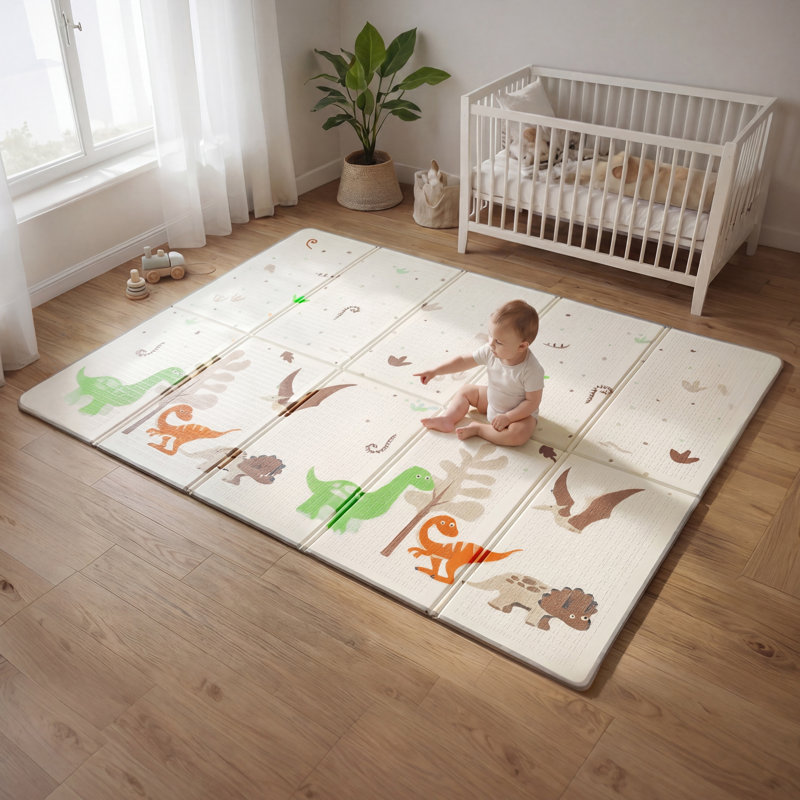 Double-sided Toddler Play Mat, Dinosaur & Jungle