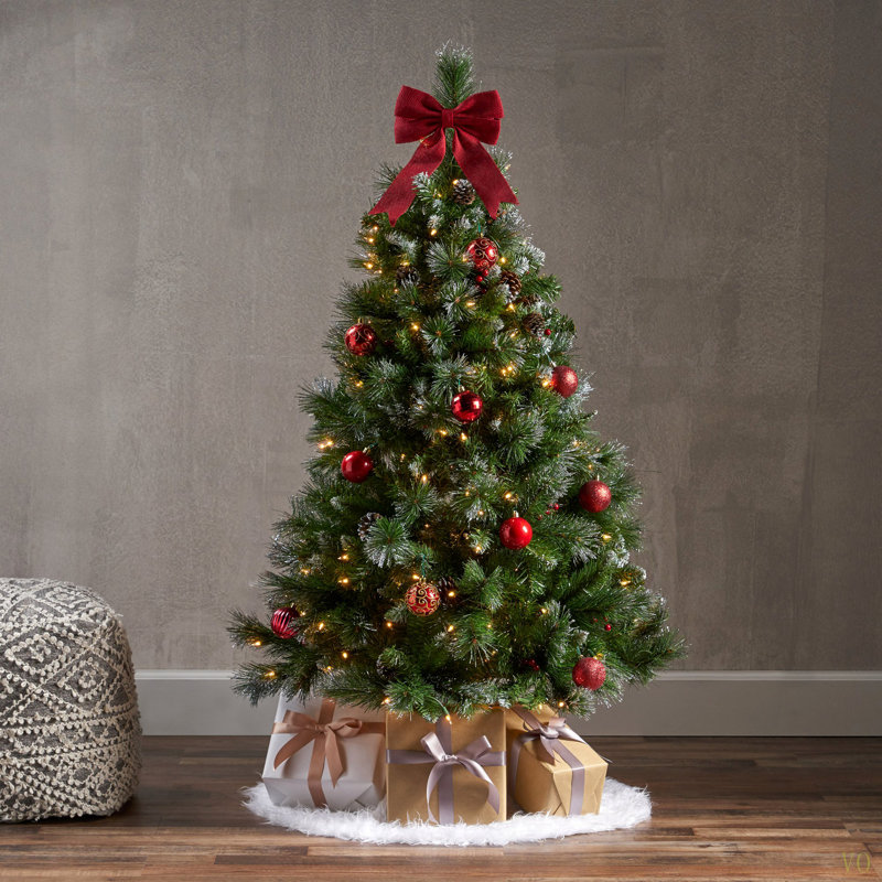 Arbre articulé à poils 4,5 po avec des baies et des pommes de pin et 200 CL, 407 pointes