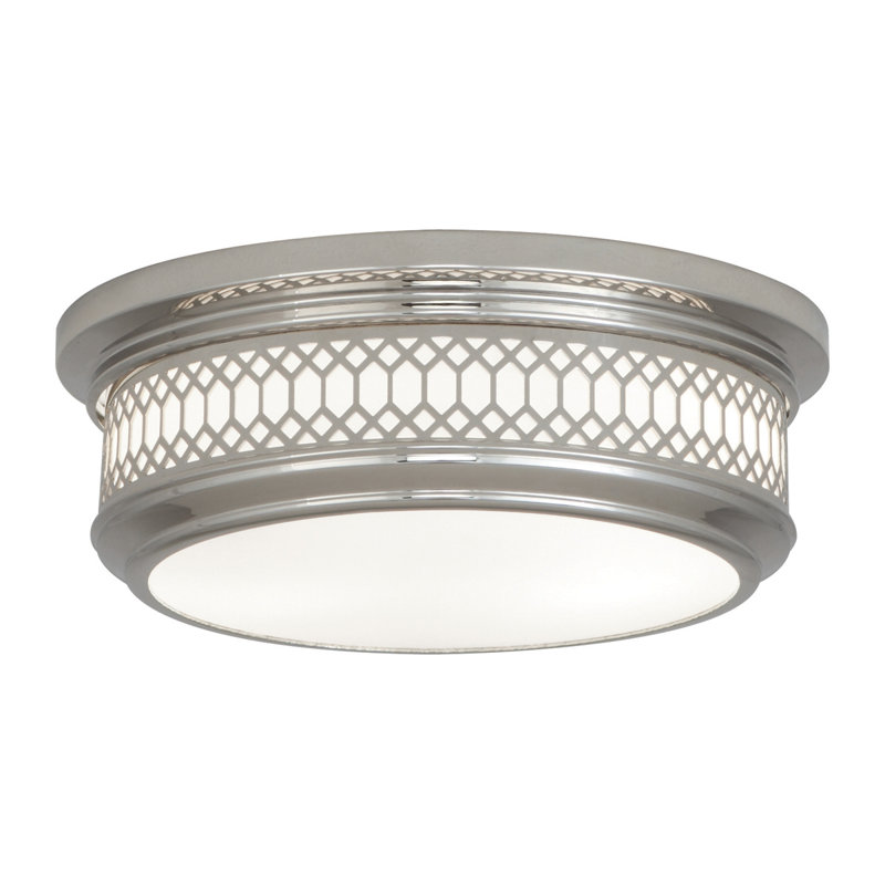 Plafonnier encastré Williamsburg Tucker, Nickel poli, Deux lumières, H 4,25 po x l 11,75 po x P 11,75 po