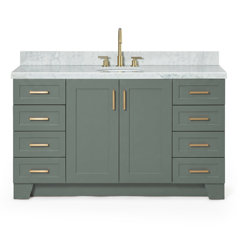 ARIEL TAYLOR 61 IN RECTANGLE SINK VANITY, Oval, Vintage Green