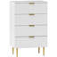 Commode 4 tiroirs pour commode de chambre à coucher Poignées et pieds dorés-919959296