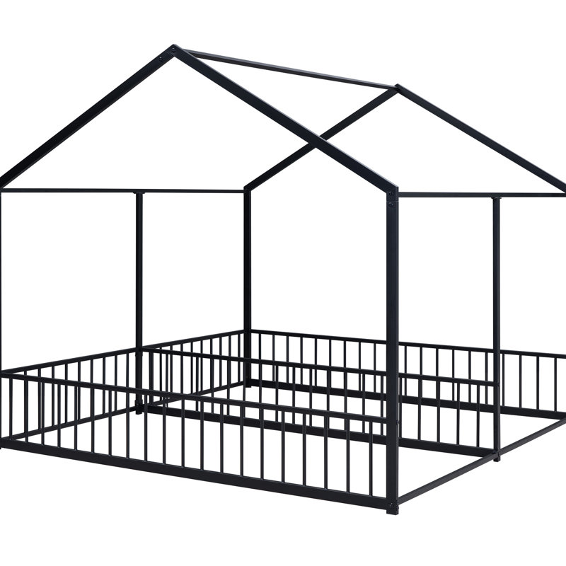 Fabrication simple et sécuritaire de 2 lits plateforme noirs en métal, Noir