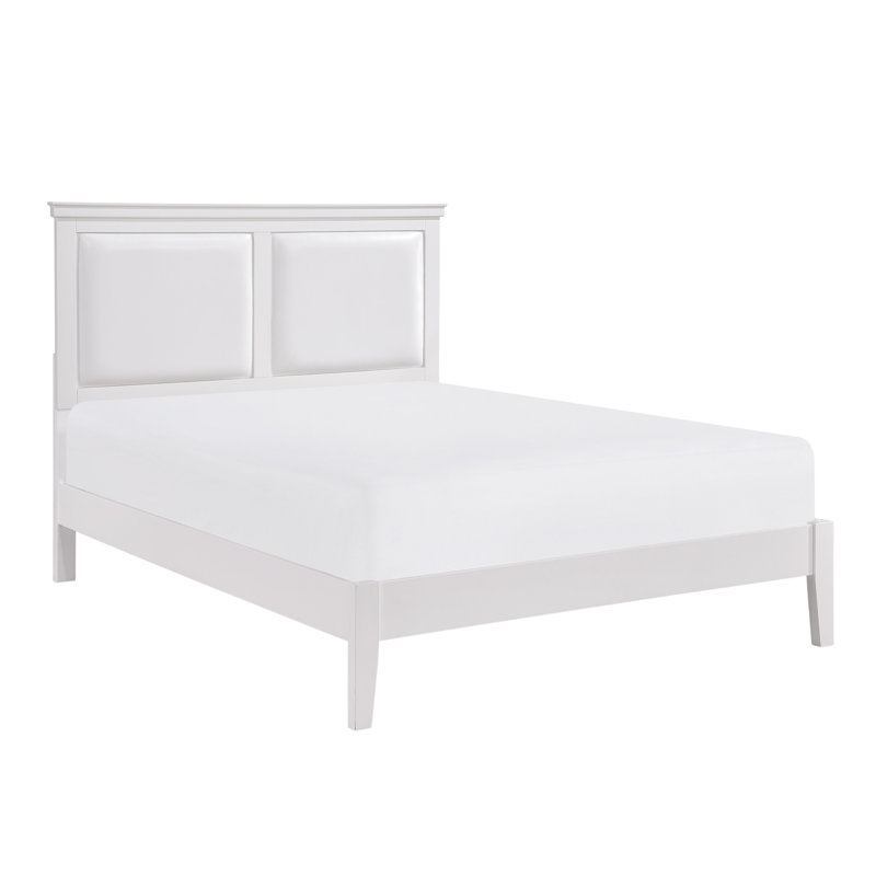Mobilier de chambre classique et classique avec tête de lit tapissier et similicuir, Grand lit