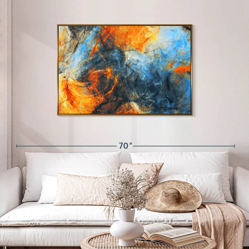 Bradham Lava Swirls, Cadre flottant doré, 43 po x 29 po