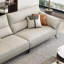 Canapé modulaire beige en cuir véritable-109305644-109305645