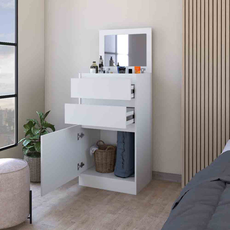 Commode Asturias, boîte à bijoux, finition blanche, Blanc