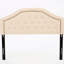 Tête de lit beige contemporaine pour grand lit - Piquage à losanges avec garniture cloutée requise pour l'assemblage-121107460-121107456