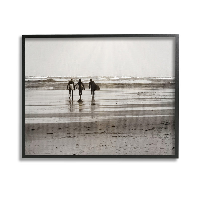 «Strolling Surfer Friends», art de la giclée encadrée par GraffiTee Studios, Giclée encadrée noir minuit, H 24 po x l 30 po
