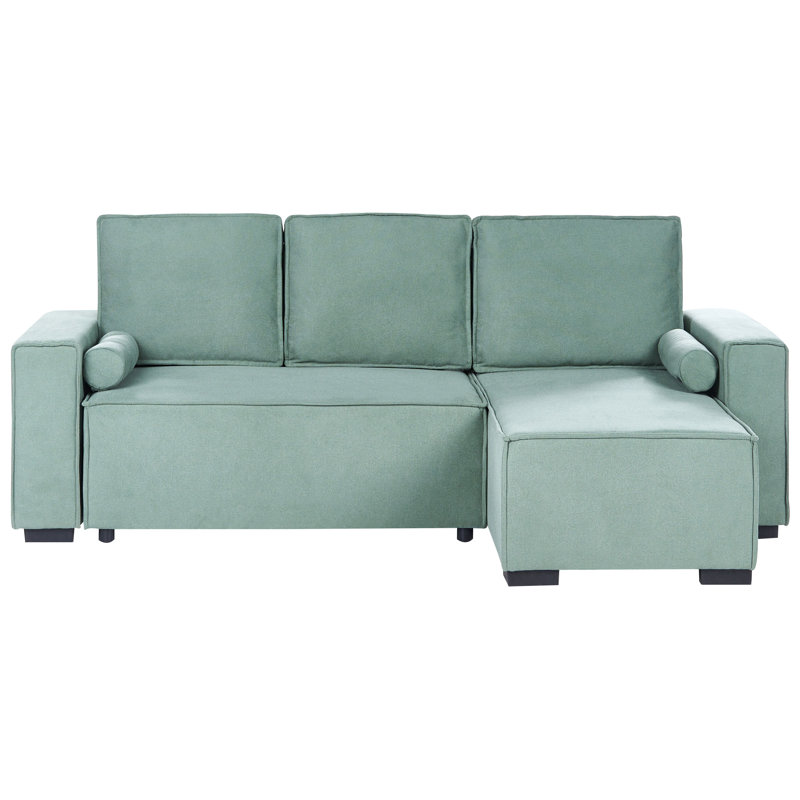 3 Seater Fabric Sofa Bed, Right Hand Facing, Green Fabric