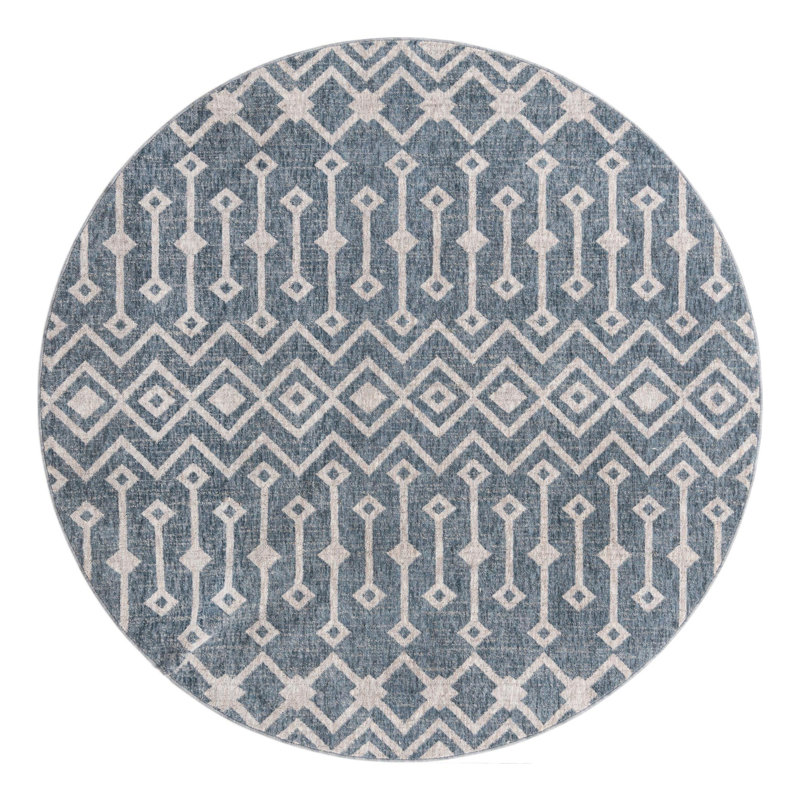 Barnkine Geometric Indoor Rug, Round 7'